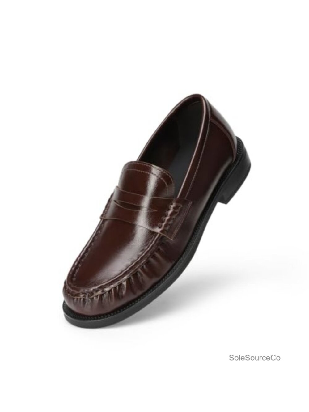 Penny Loafers Faux Leather Slip-On Business Casual Work Shoes - Picture 4 of 6